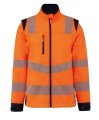 Werkjas Softshell WK afneembare mouwen High Visibility Oranje-Navy